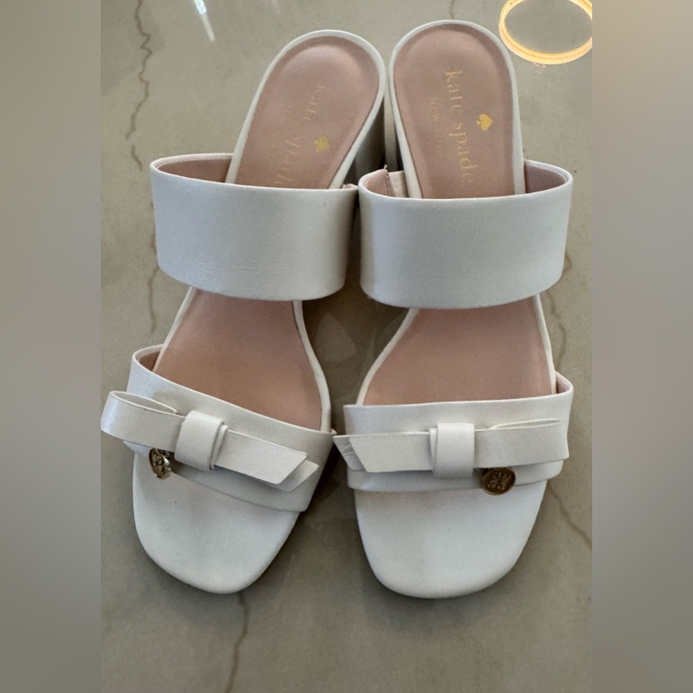 Kate Spade Helena Two Band Bow Mules with Bow & Charm